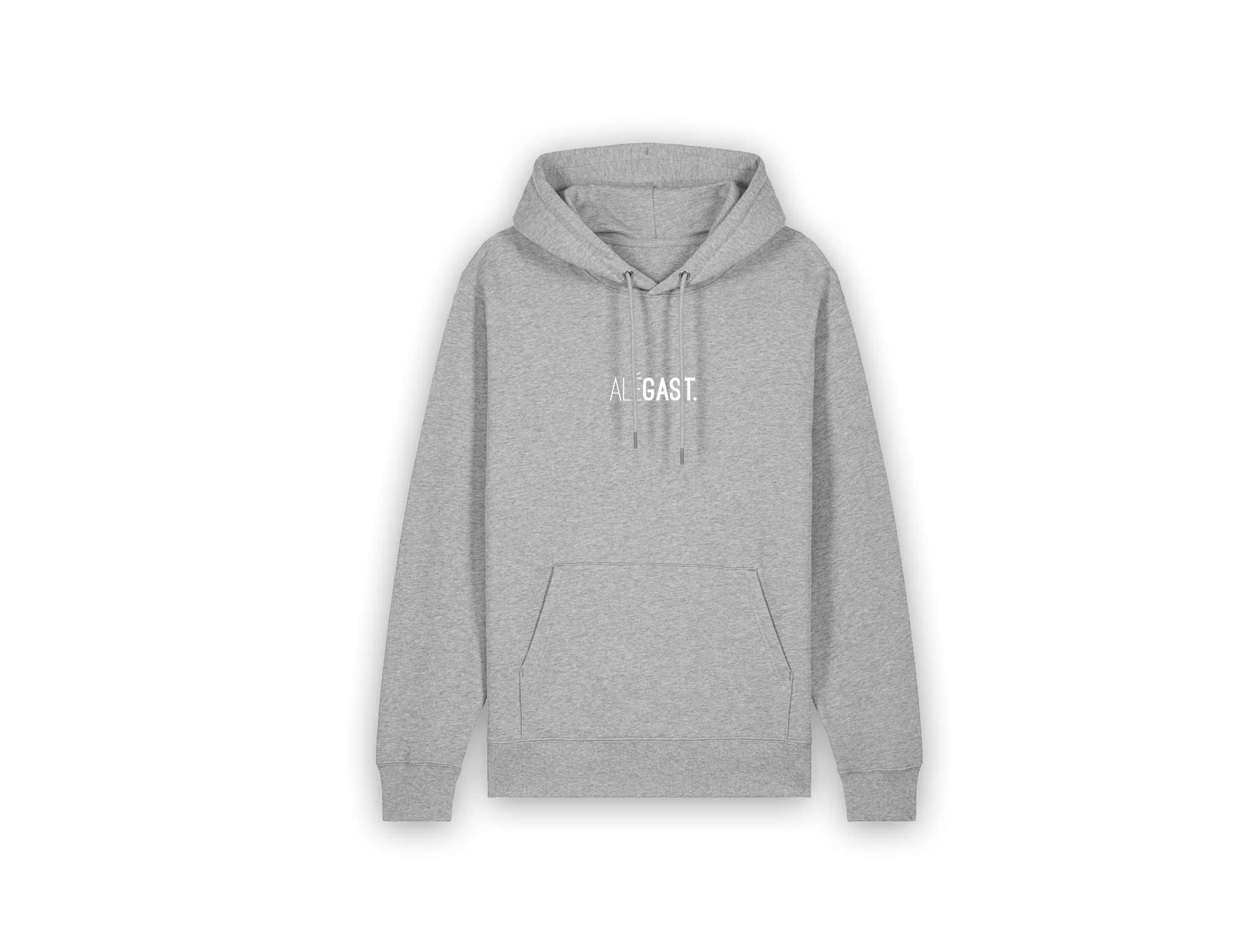 Grijze hoodie met opdruk ALEGAST.