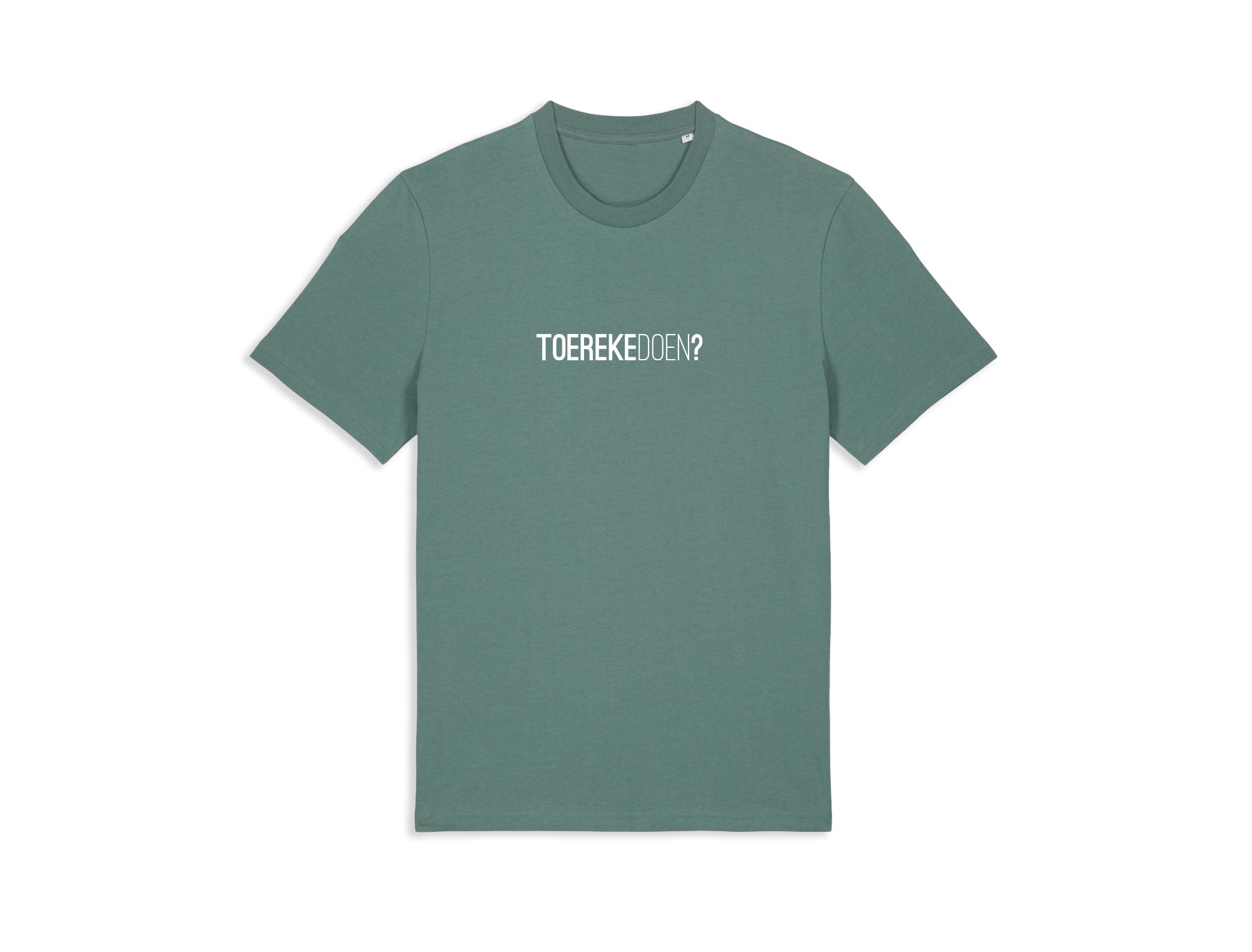 Groene T-shirt met opdruk TOEREKEDOEN?